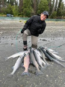 Becky Fishing in Alaska