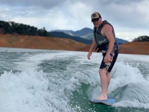 Andy Wake Surfing on Lake Shasta