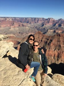 Pam and her husband at the grand canyon